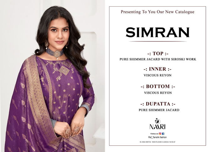 Simran By Naari Simmer Jacquard Designer Salwar Kameez Wholesale Shop in Surat